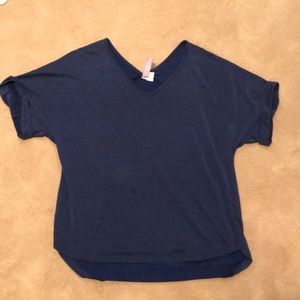 Blue folded short sleeve top
